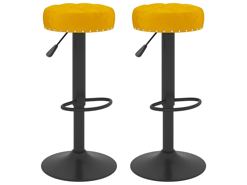 Barkrukken 2 st fluweel mosterdgeel