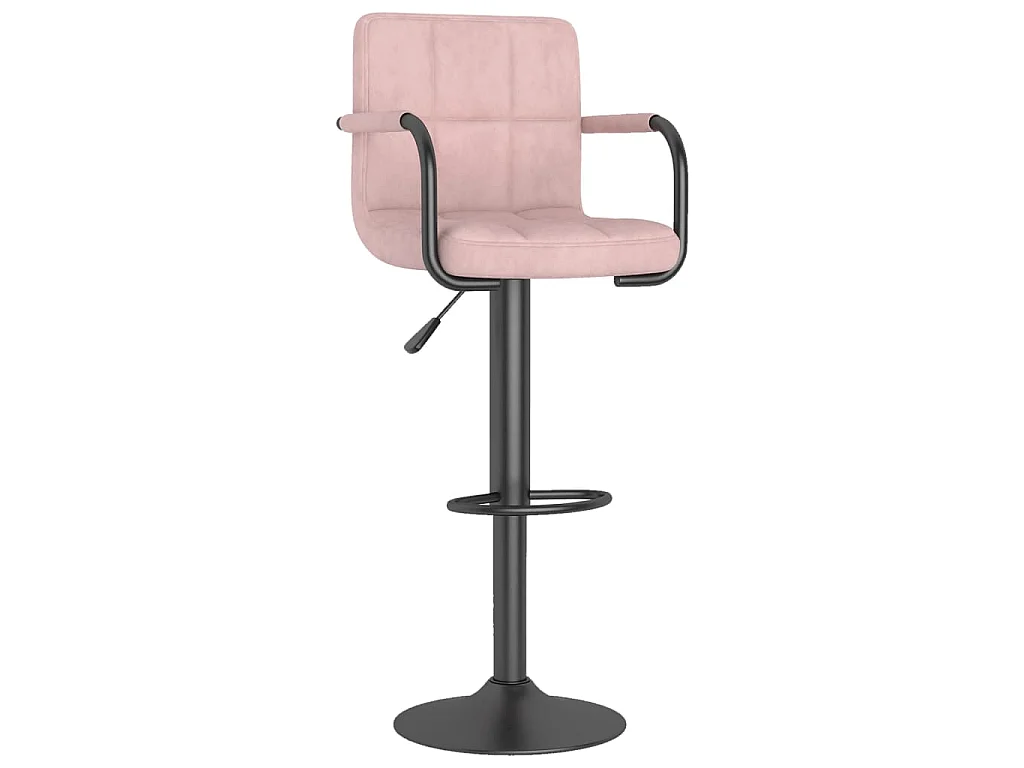 Barkruk fluweel roze