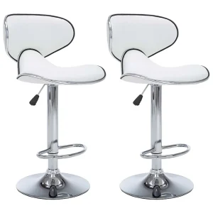 Barstoelen 2 st kunstleer wit Barstoelen 2 st kunstleer wit