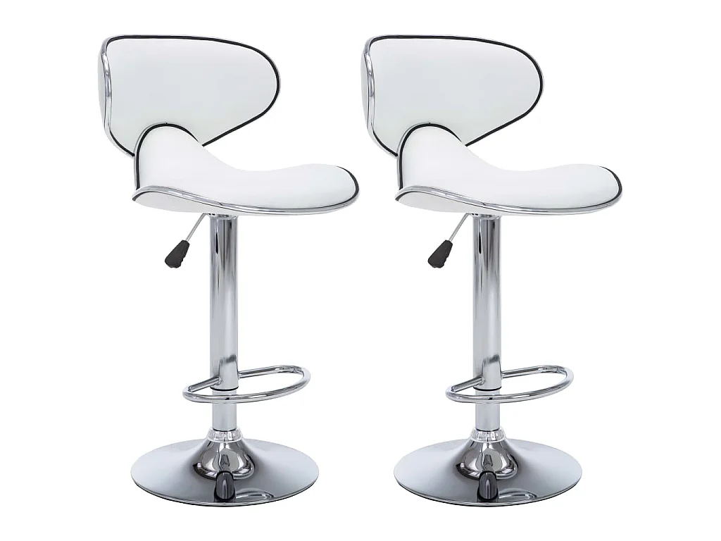 Barstoelen 2 st kunstleer wit