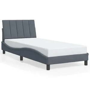Bedframe zonder matras "Hanko" 80×200 cm fluweel donkergrijs Bedframe zonder matras "Hanko" 80×200 cm fluweel donkergrijs