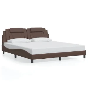 Bedframe "Viana" zonder matras kunstleer bruin 180×200 cm Bedframe "Viana" zonder matras kunstleer bruin 180×200 cm