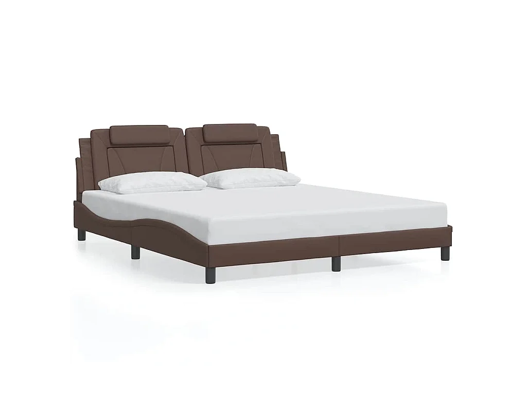 Bedframe "Viana" zonder matras kunstleer bruin 180x200 cm