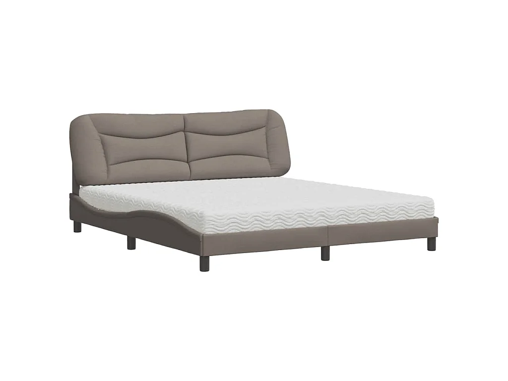 Bed met matras "Hvar" stof taupe 180x200 cm