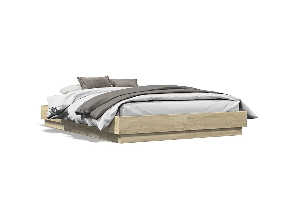 Bedframe bewerkt hout sonoma eikenkleurig 90x190 cm