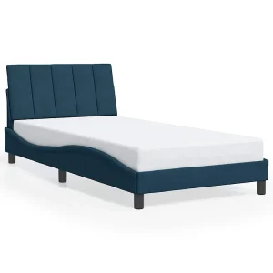 Bedframe zonder matras "Hanko" fluweel blauw 100×200 cm