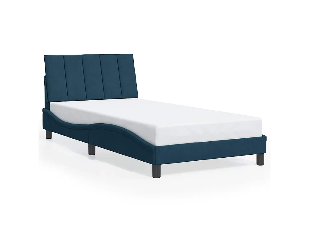 Bedframe zonder matras "Hanko" fluweel blauw 100x200 cm