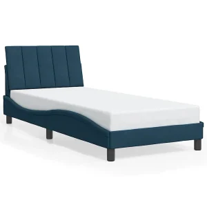 Bedframe zonder matras "Hanko" fluweel blauw 90×190 cm