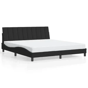 Bedframe zonder matras "Hanko" 180×200 cm fluweel zwart Bedframe zonder matras "Hanko" 180×200 cm fluweel zwart