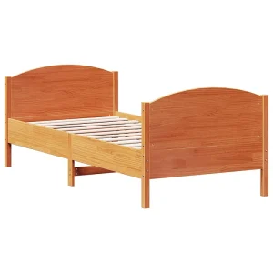 Bedframe zonder matras massief grenenhout wasbruin 90×190 cm Bedframe zonder matras massief grenenhout wasbruin 90×190 cm