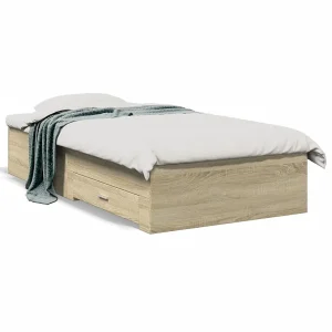 Bedframe met lades bewerkt hout sonoma eikenkleurig 90×200 cm