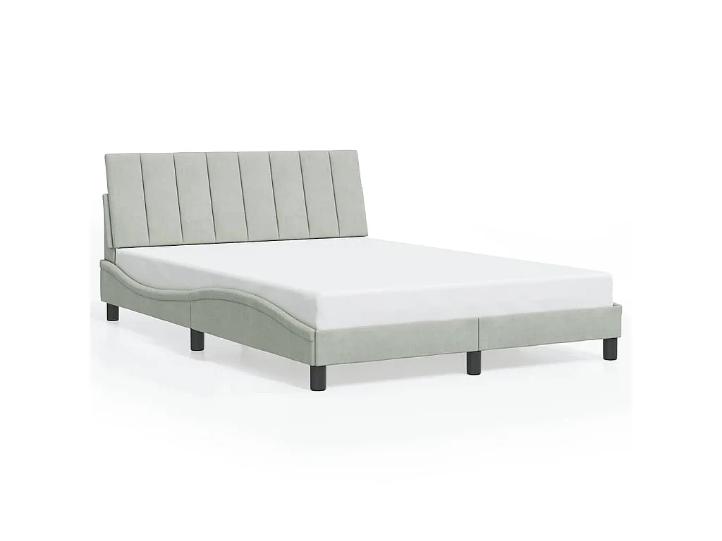 Bedframe zonder matras "Hanko" 120x200 cm fluweel lichtgrijs