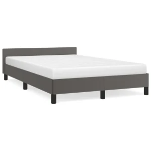 Bedframe zonder matras 120×190 cm kunstleer grijs Bedframe zonder matras 120×190 cm kunstleer grijs