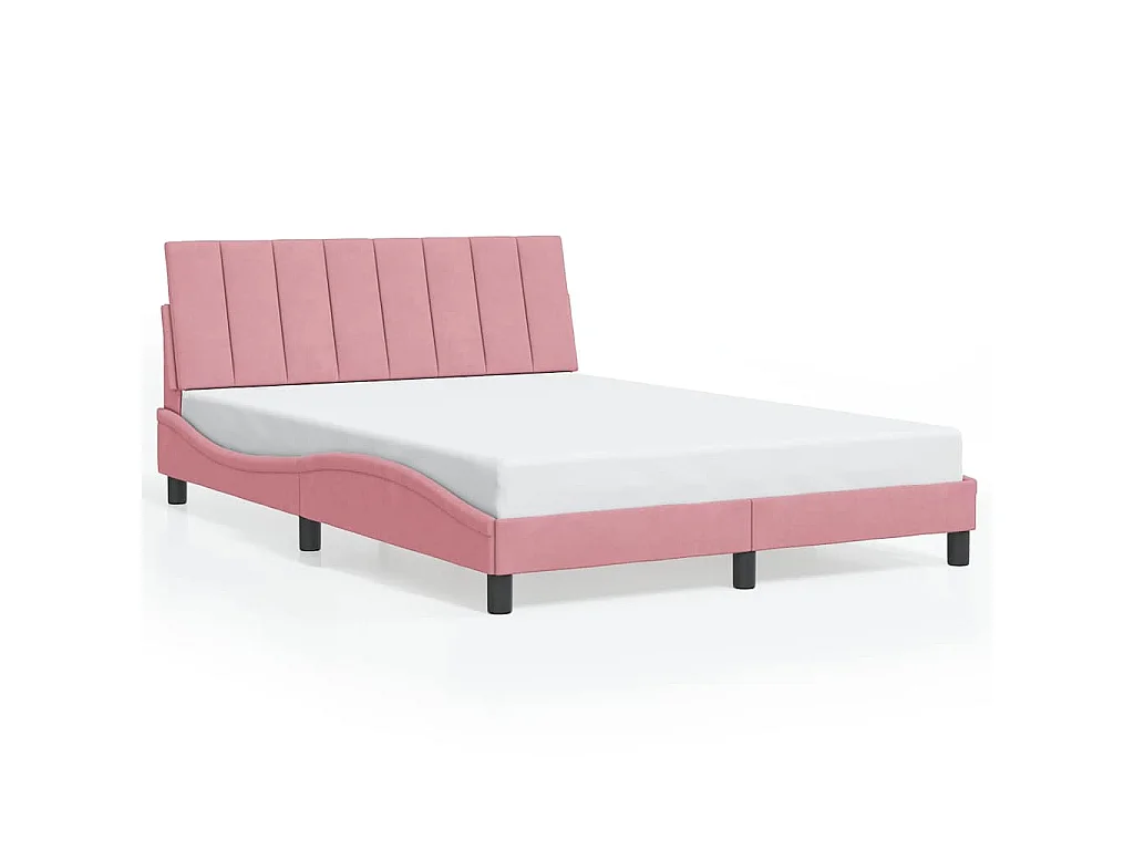 Bedframe zonder matras "Hanko" fluweel roze 120x200 cm