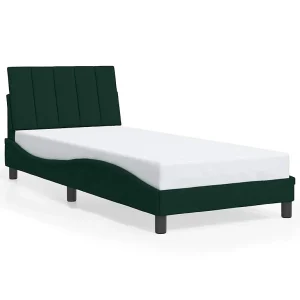 Bedframe zonder matras "Hanko" 90×200 cm fluweel donkergroen