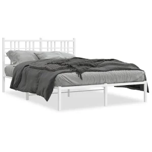 Bedframe met hoofdbord metaal wit 120×190 cm Bedframe met hoofdbord metaal wit 120×190 cm