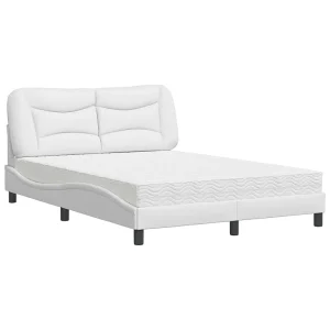 Bed met matras "Hvar" kunstleer wit 120×200 cm Bed met matras "Hvar" kunstleer wit 120×200 cm