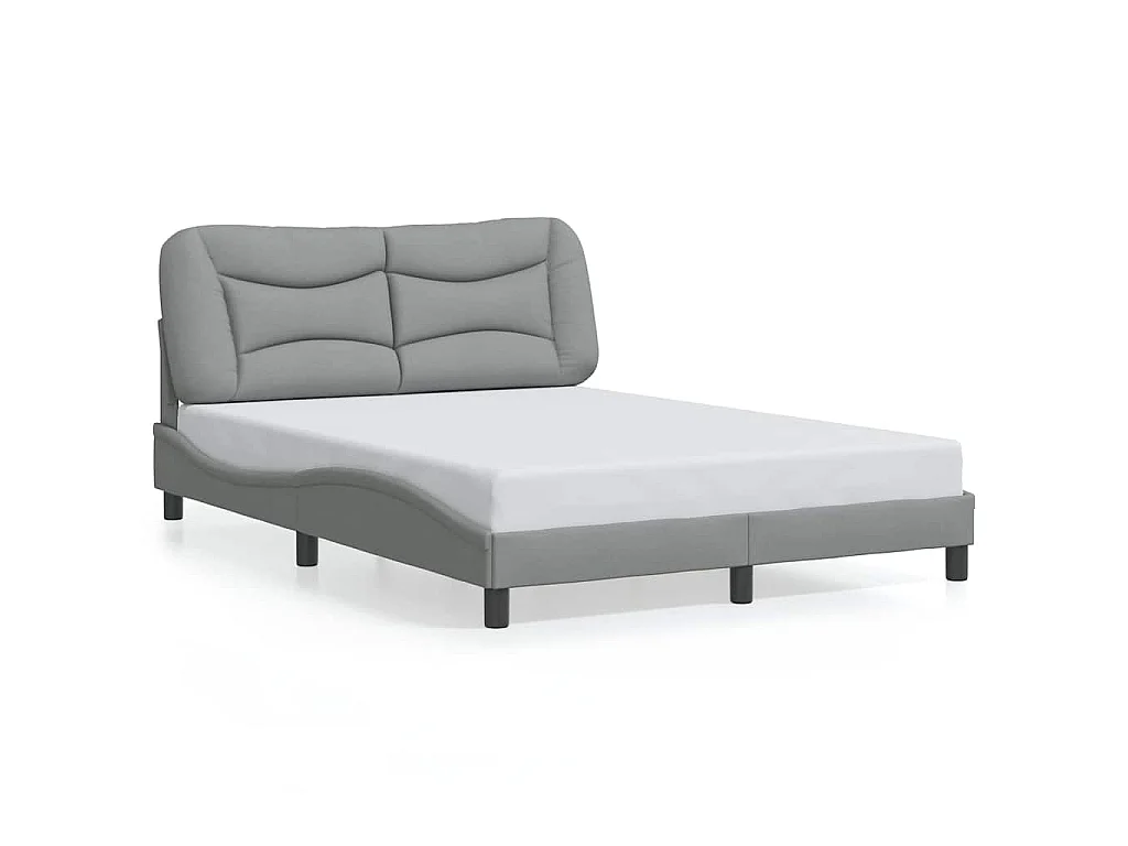 Bedframe zonder matras "Hvar" stof lichtgrijs 140x190 cm