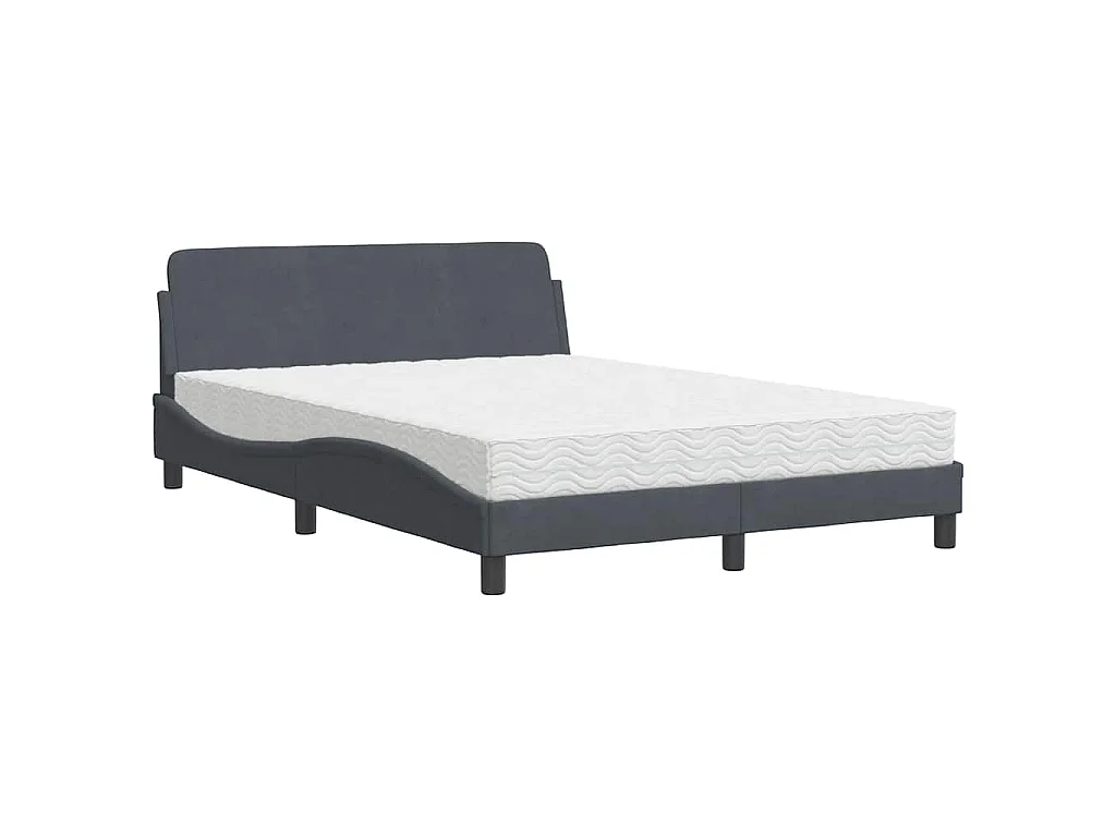 Bed met matras "Dover" fluweel donkergrijs 120x200 cm