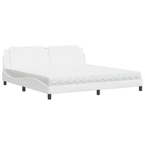 Bed met matras "Zadar" kunstleer wit 200×200 cm