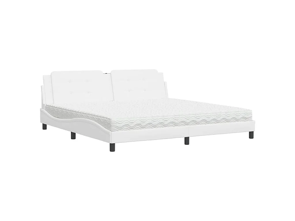 Bed met matras "Zadar" kunstleer wit 200x200 cm