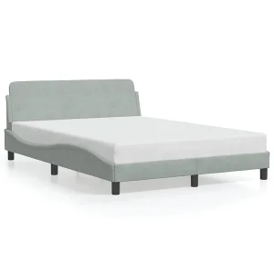 Bedframe "Dover" 140×190 cm fluweel lichtgrijs Bedframe "Dover" 140×190 cm fluweel lichtgrijs