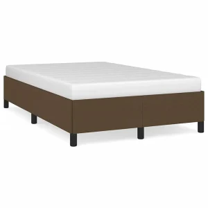 Bedframe zonder matras 120×190 cm stof donkerbruin Bedframe zonder matras 120×190 cm stof donkerbruin
