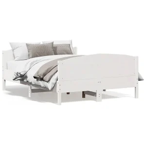 Bedframe zonder matras massief grenenhout wit 140×200 cm Bedframe zonder matras massief grenenhout wit 140×200 cm