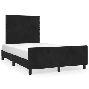 Bedframe zonder matras 120×190 cm fluweel zwart
