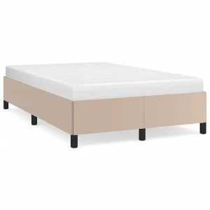 Bedframe zonder matras 120×190 cm kunstleer cappuccinokleurig