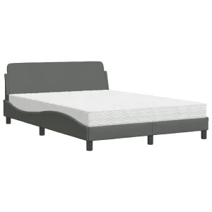 Bed met matras "Dover" stof donkergrijs 140×190 cm Bed met matras "Dover" stof donkergrijs 140×190 cm