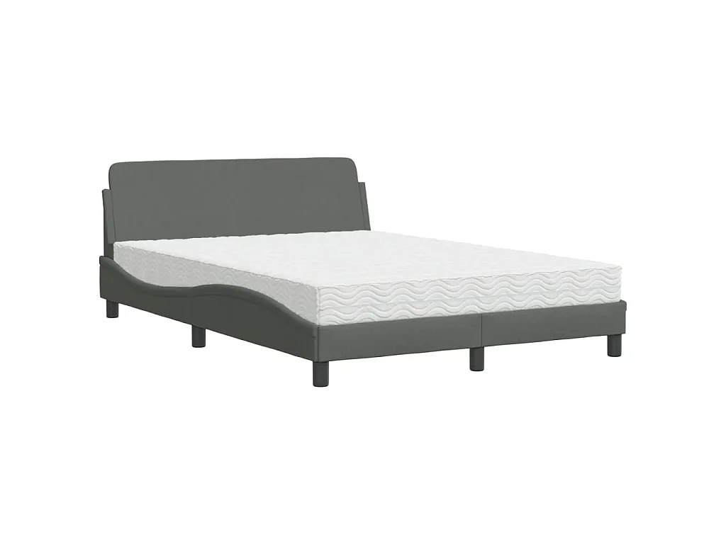 Bed met matras "Dover" stof donkergrijs 140x190 cm