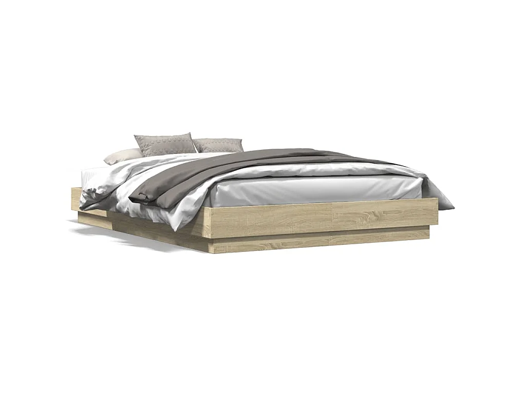 Bedframe bewerkt hout sonoma eikenkleurig 140x200 cm