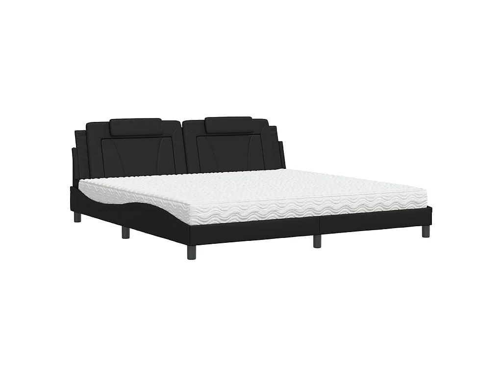 Bed "Viana" met matras kunstleer zwart 200x200 cm
