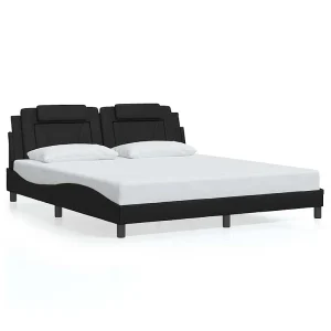 Bedframe "Viana" zonder matras kunstleer zwart 180×200 cm