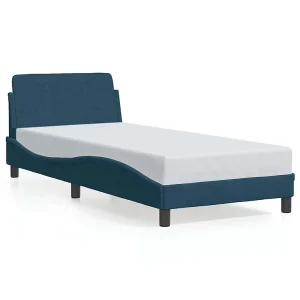 Bedframe met hoofdeinde "Dover" fluweel blauw 90×190 cm