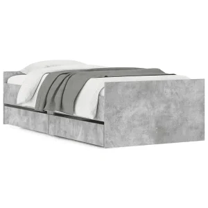 Bedframe met lades betongrijs 100×200 cm Bedframe met lades betongrijs 100×200 cm
