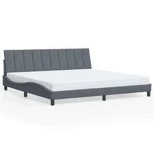 Bedframe zonder matras "Hanko" 200×200 cm fluweel donkergrijs Bedframe zonder matras "Hanko" 200×200 cm fluweel donkergrijs