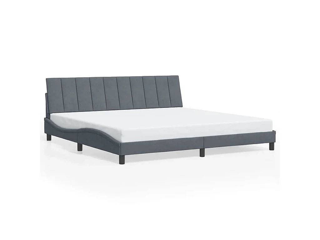 Bedframe zonder matras "Hanko" 200x200 cm fluweel donkergrijs