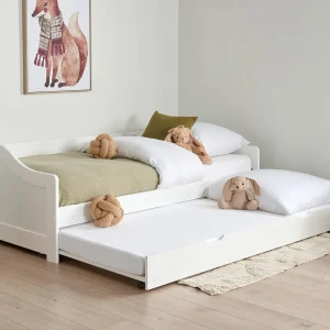Onderschuifbed Dennenhout LUNERAY 90 x 200 cm Wit Onderschuifbed Dennenhout LUNERAY 90 x 200 cm Wit
