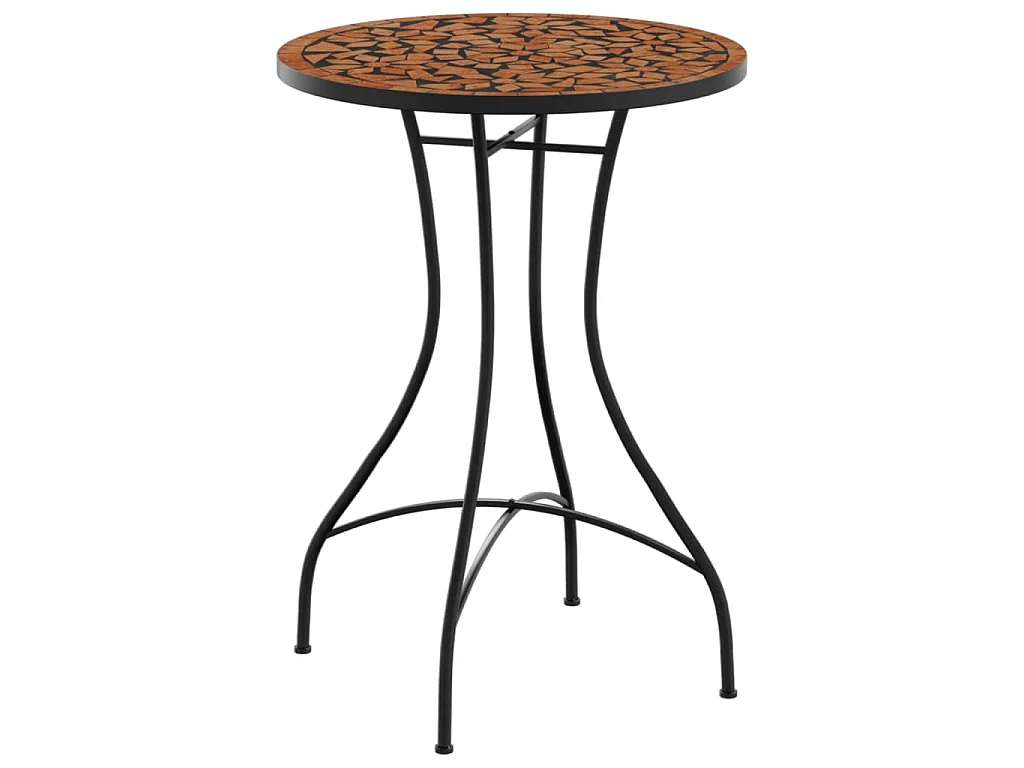 Bistrotafel mozaïek Ø50x70 cm keramiek terracottakleurig