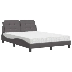 Bedframe zonder matras "Zadar" kunstleer grijs 120×200 cm Bedframe zonder matras "Zadar" kunstleer grijs 120×200 cm