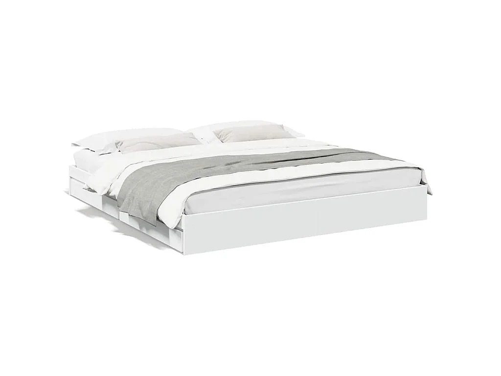 Bedframe met lades bewerkt hout wit 180x200 cm