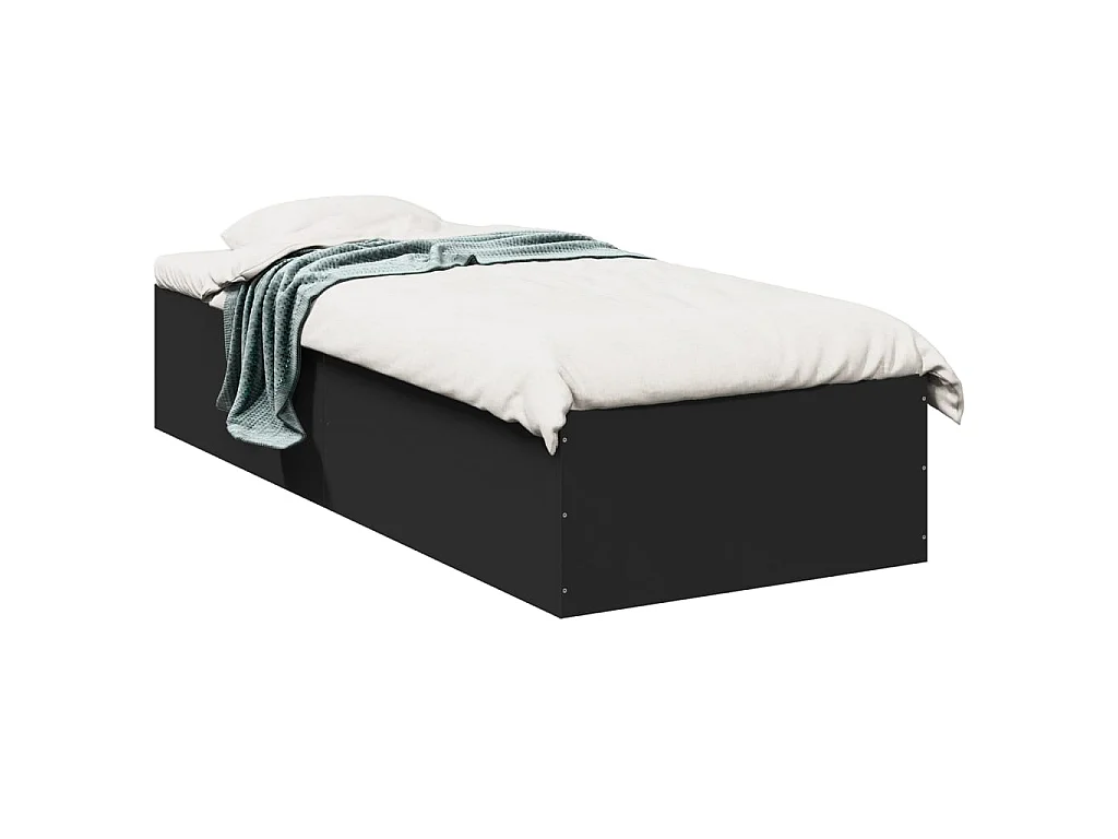 Bedframe bewerkt hout zwart 100x200 cm