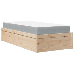 Bed met matras massief grenenhout 90×190 cm Bed met matras massief grenenhout 90×190 cm