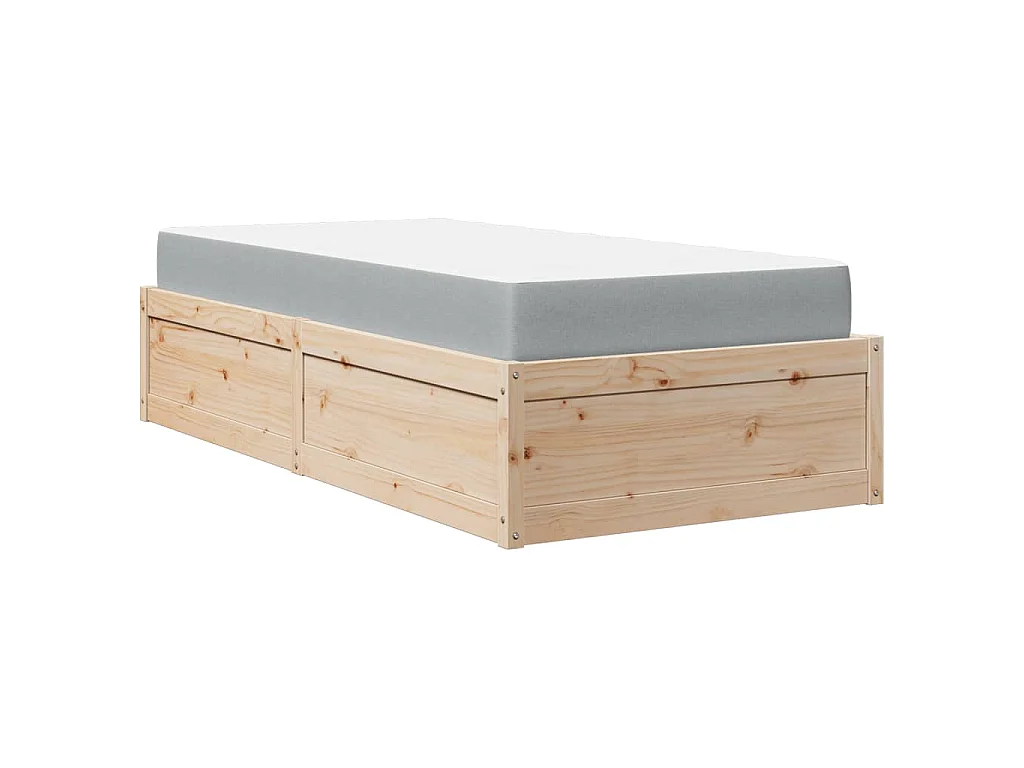 Bed met matras massief grenenhout 90x190 cm