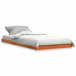 Bedframe massief grenenhout wasbruin 75×190 cm Bedframe massief grenenhout wasbruin 75×190 cm