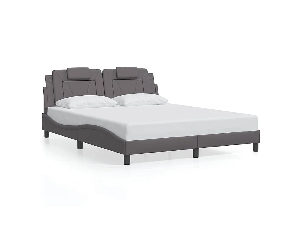 Bedframe "Viana" zonder matras kunstleer grijs 160x200 cm