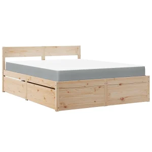 Bed met lades en matras massief grenenhout 160×200 cm Bed met lades en matras massief grenenhout 160×200 cm