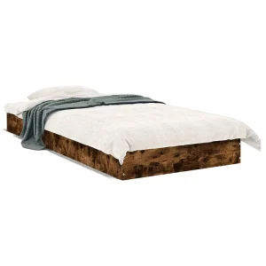Bedframe zonder matras hout gerookt eikenkleurig 75×190 cm